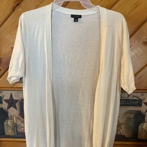Ann Taylor long, short sleeve white cardigan